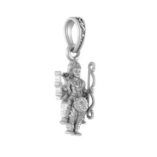 Akshat Sapphire Sterling Silver (92.5% purity) God Kartikeya Pendant for Men & Women Pure Silver Lord Kartikeya Locket for Good Health & Wealth