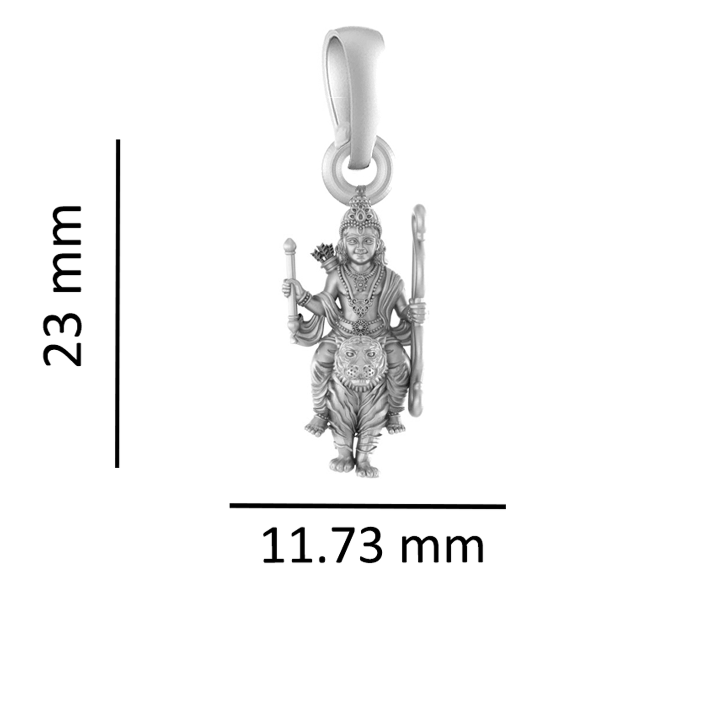 Sterling Silver (92.5% purity) God Kartikeya Pendant for Men & Women Pure Silver Lord Kartikeya Locket for Good Health & Wealth