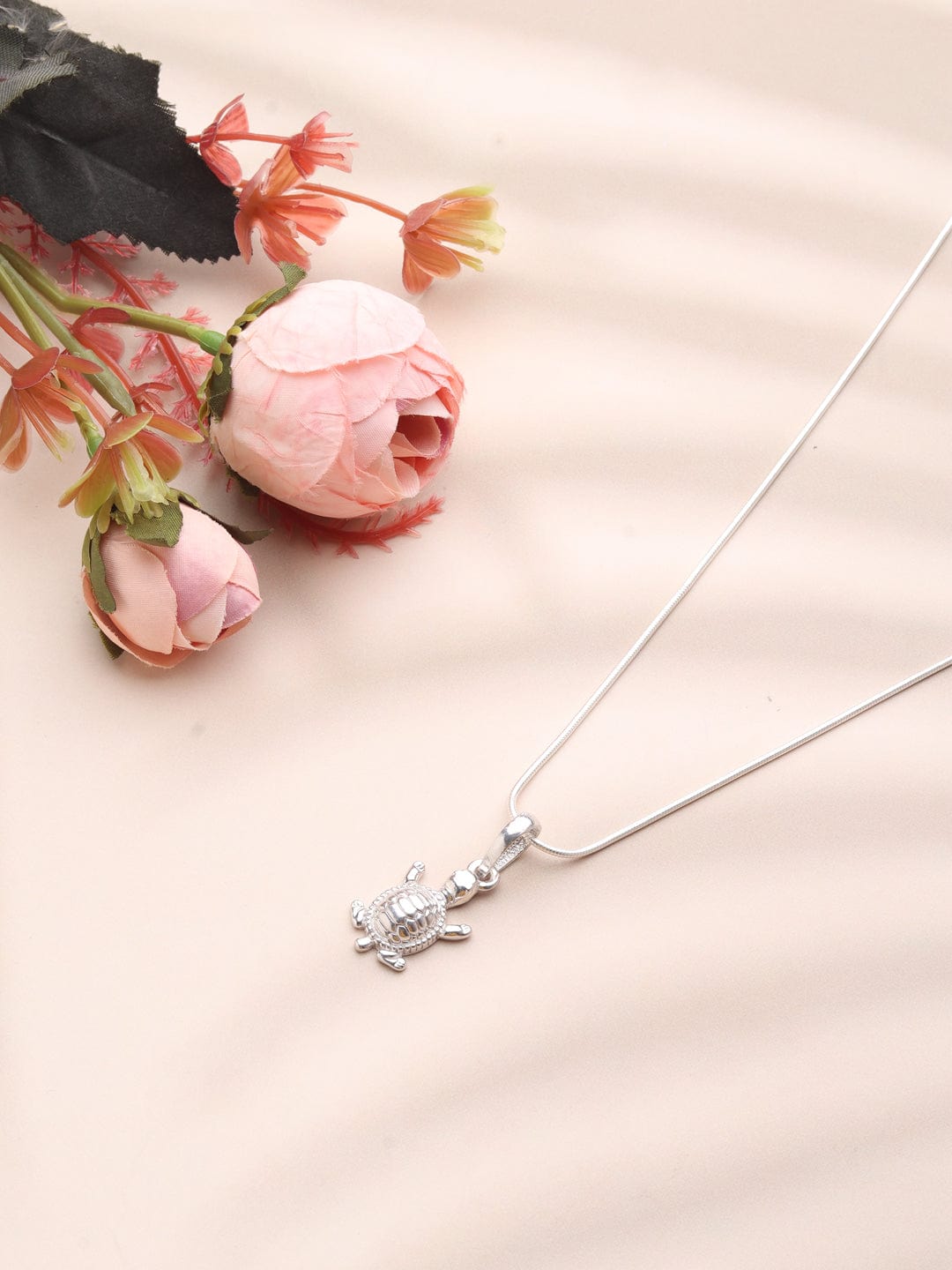 Sterling Silver (92.5% purity) Prosperity and peace Symbolic Tortoise Pendant for Men & Women Pure Silver Turtle Locket for peace and prosperity