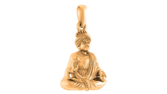 22 CT Gold Plated Silver (92.5% purity) Spiritual Swaminarayan Pendant for Men and Women