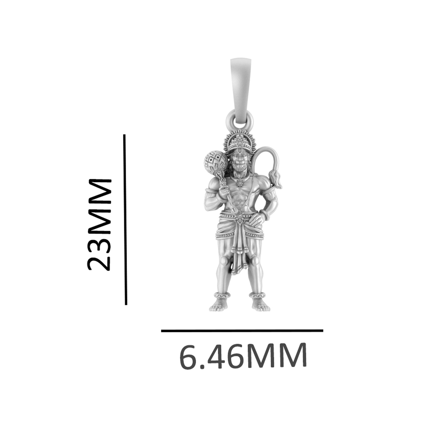 Akshat Sapphire Sterling Silver (92.5% purity) God Hanuman Pendant for Men & Women Pure Silver Lord Bajrang Bali Locket for Good Health & Wealth