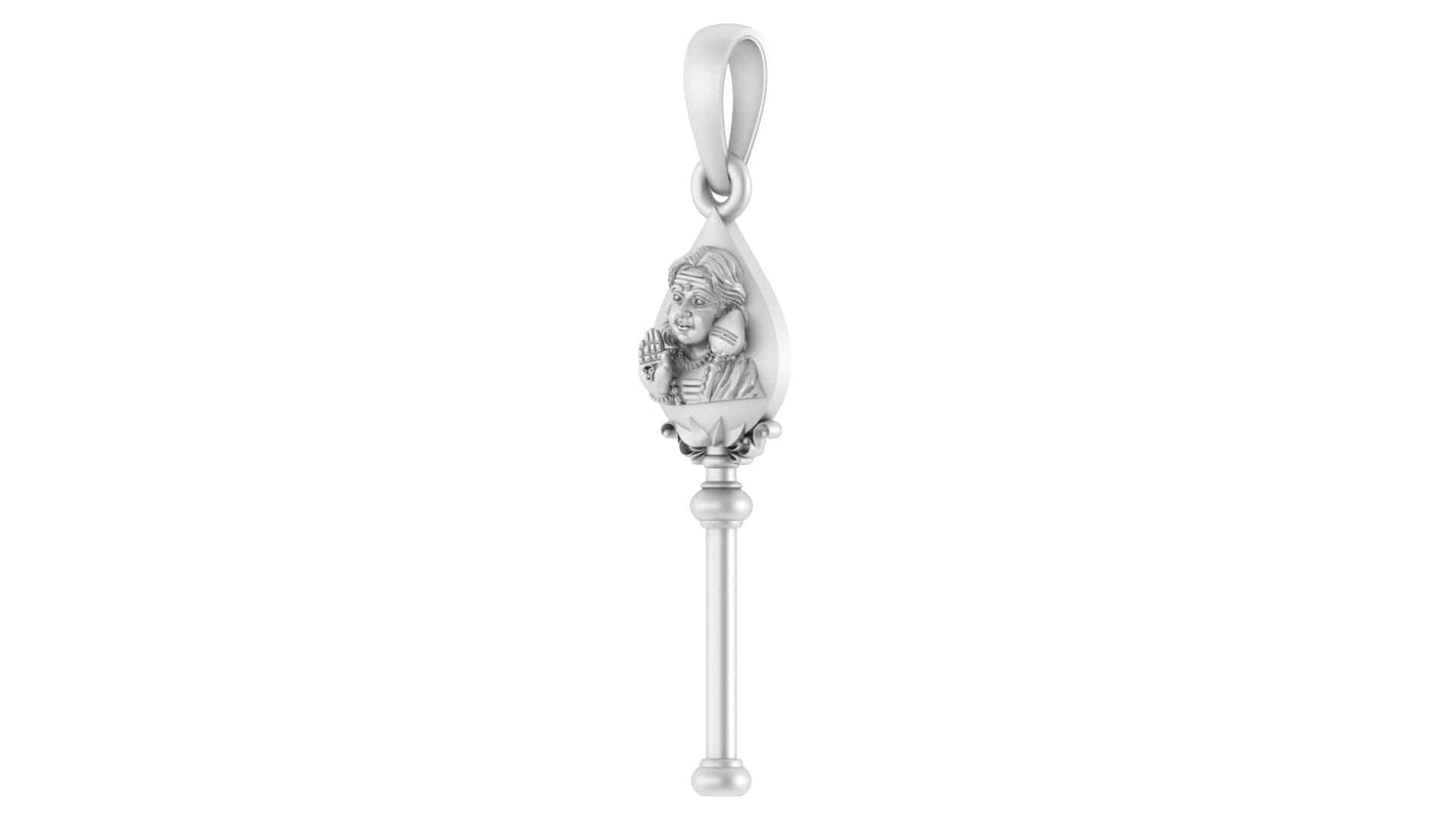 Akshat Sapphire Sterling Silver (92.5% purity) Spiritual Divine Kartikeya Vel Pandel Pendant