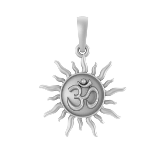 Sterling Silver (92.5% purity) Spiritual Sun Pendant for Men & Women Pure Silver Religious Sun Locket for Good Health & Wealth
