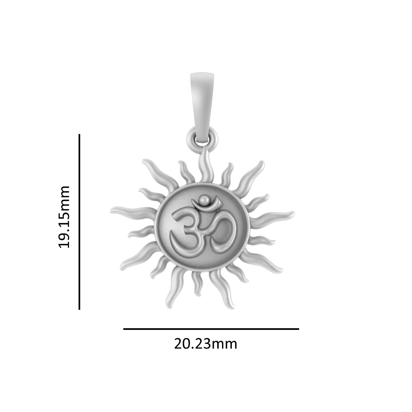Sterling Silver (92.5% purity) Spiritual Sun Pendant for Men & Women Pure Silver Religious Sun Locket for Good Health & Wealth