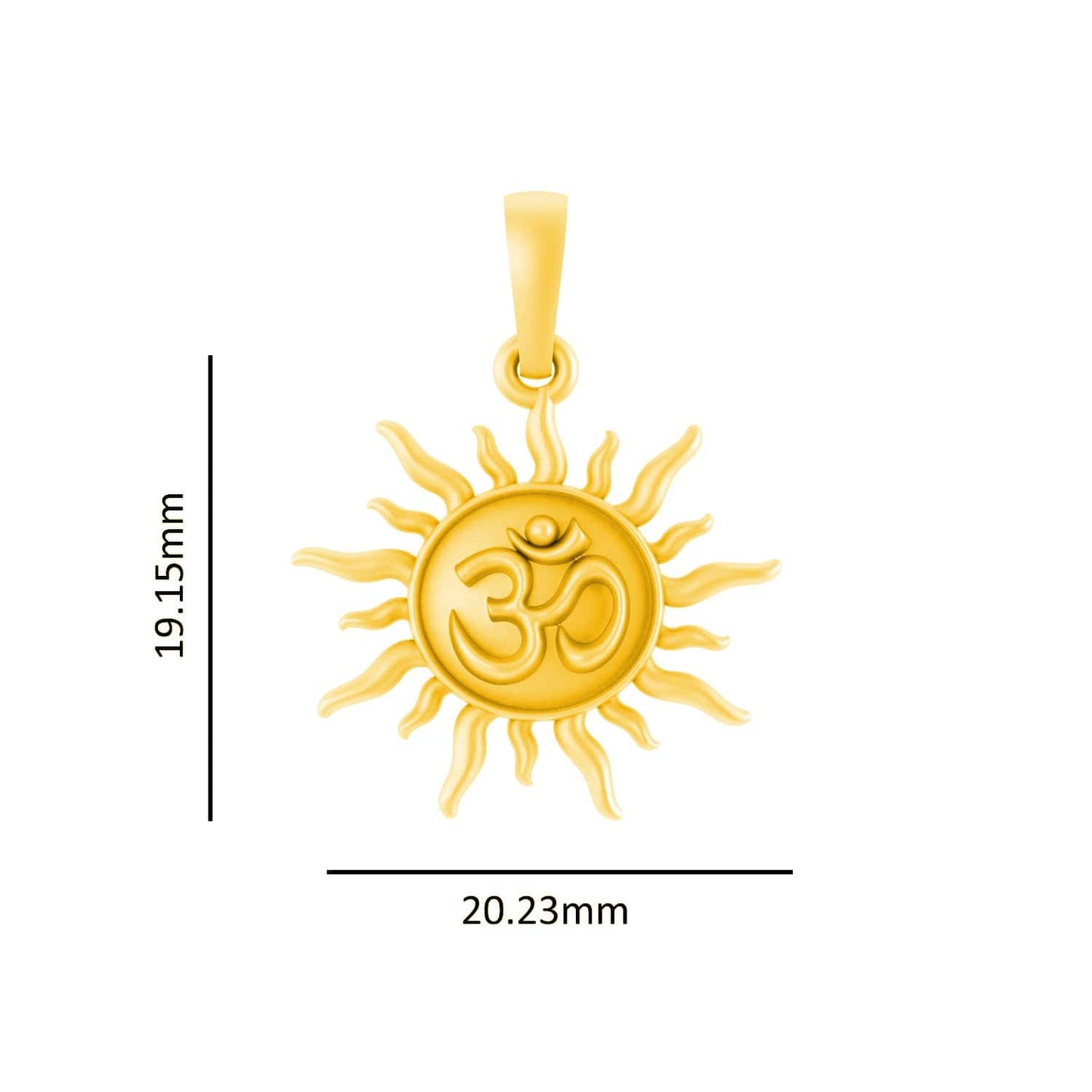 22 CT Gold Plated Silver (92.5% purity) Spiritual Sun Pendant for Men and Women