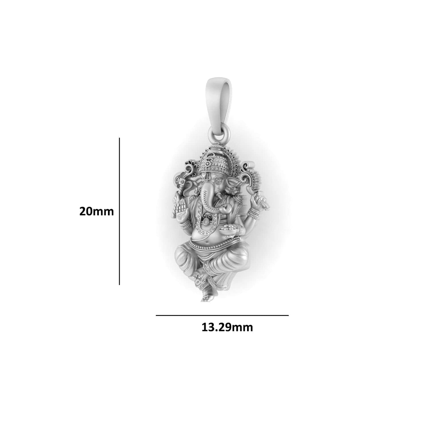 Akshat Sapphire Sterling Silver (92.5% purity) God Ganesha Pendant for Men & Women Pure Silver Ganpati ji Locket for Good Health & Wealth