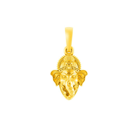 22 CT Gold Plated Silver (92.5% purity)God Ganesh Pendant for Men, Boys Girls and Women