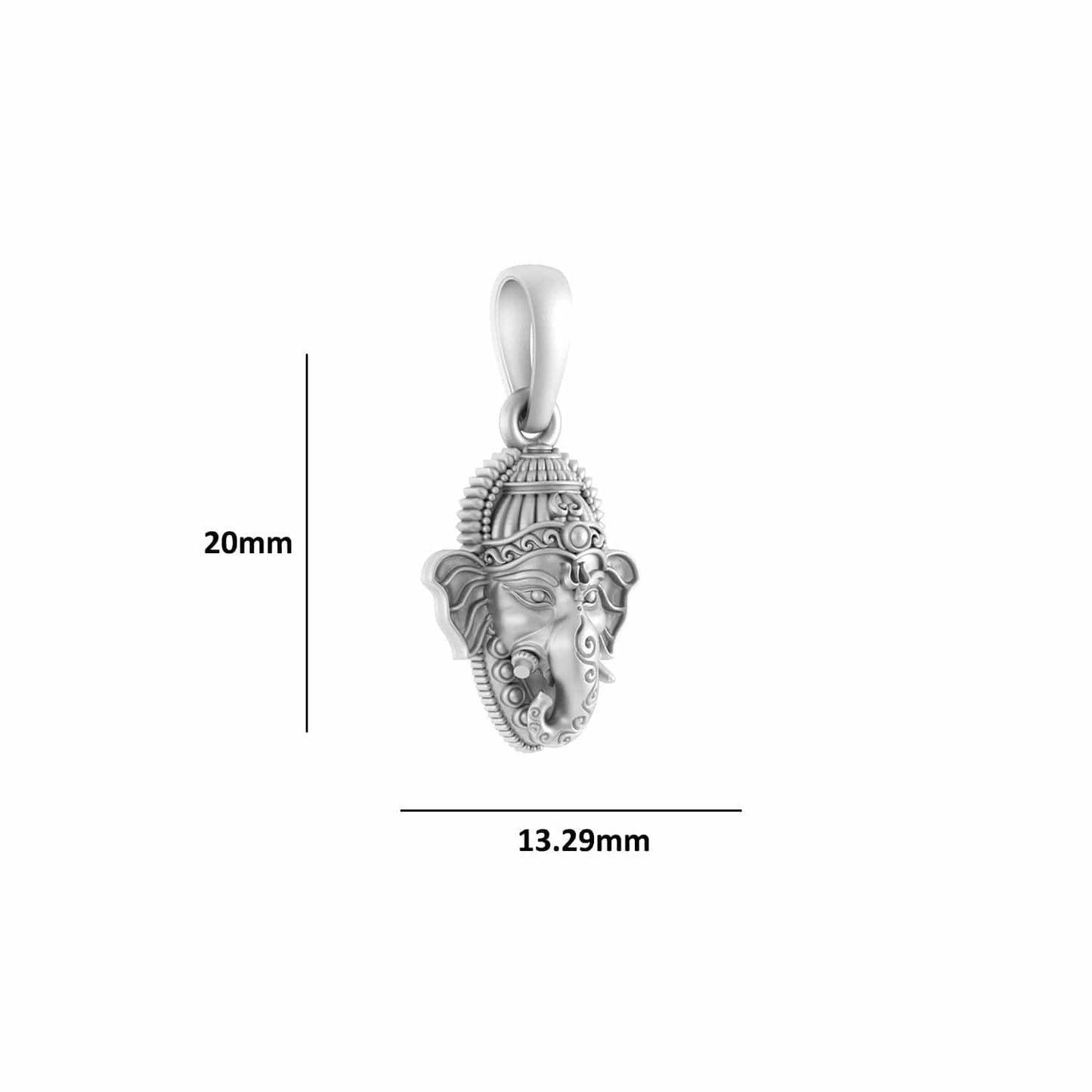 Akshat Sapphire Sterling Silver (92.5% purity) God Ganesha Pendant for Men & Women Pure Silver Ganpati Locket for Good Health & Wealth