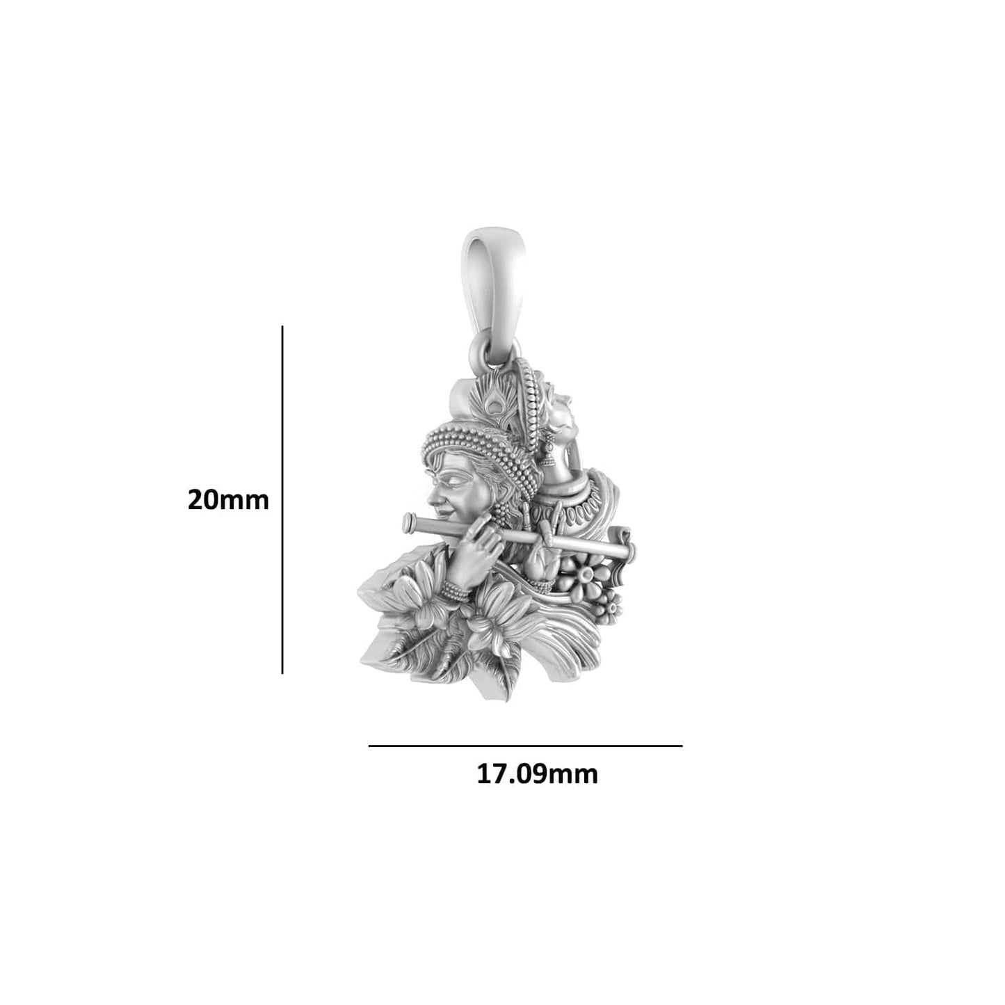 Akshat Sapphire Sterling Silver (92.5% purity) God Radha Krishna Pendant for Men & Women Pure Silver Lord Radha kishan Locket for Good Health & Wealth