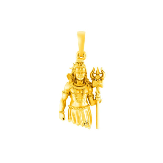 22 CT Gold Plated Silver (92.5% purity) God Shiva Pendant (Big Size) Pendant for Men and Women