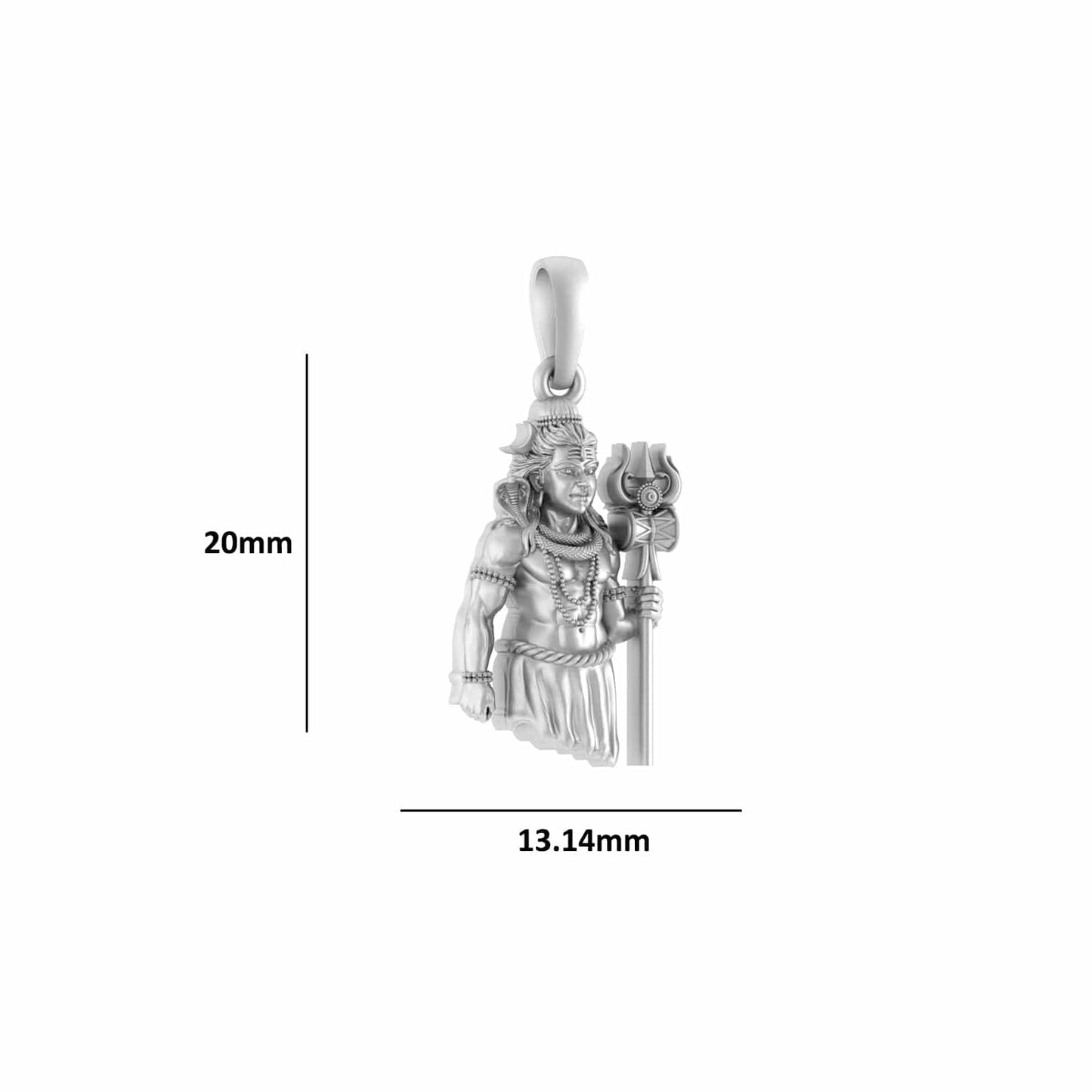 Akshat Sapphire Sterling Silver (92.5% purity) God Shiva Pendant for Men & Women Pure Silver Lord Shiv ji Locket for Good Health & Wealth