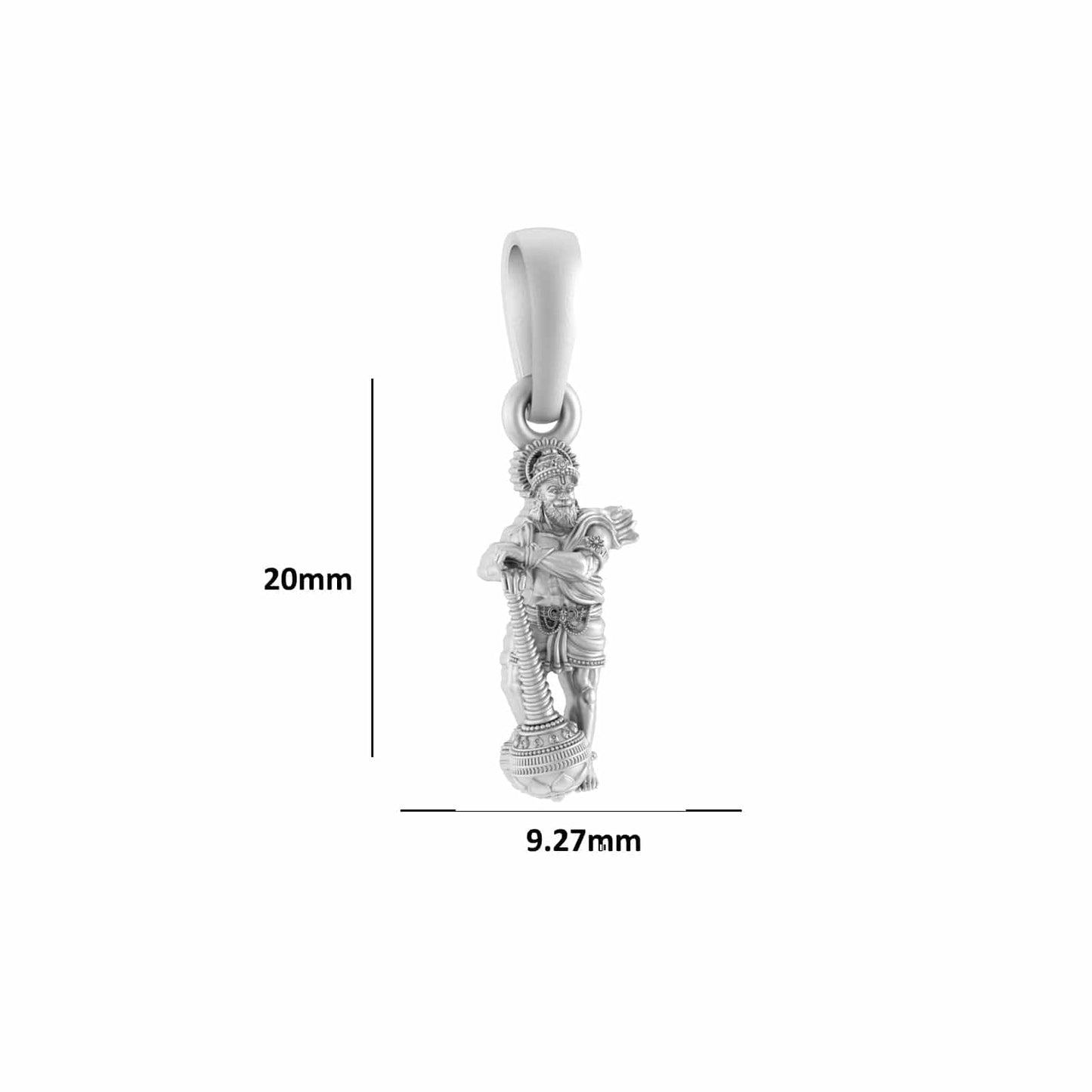 Akshat Sapphire Sterling Silver (92.5% purity) God Hanuman Pendant for Men Pure Silver Lord Bajrang Bali Locket for Good Health & Wealth