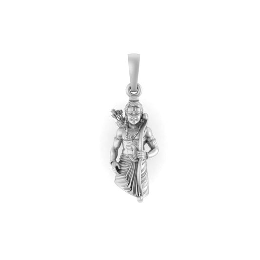 Sterling Silver (92.5% purity) God Ram Pendant for Men & Women Pure Silver Bhagwan Shri Ram Locket for Good Health & Wealth