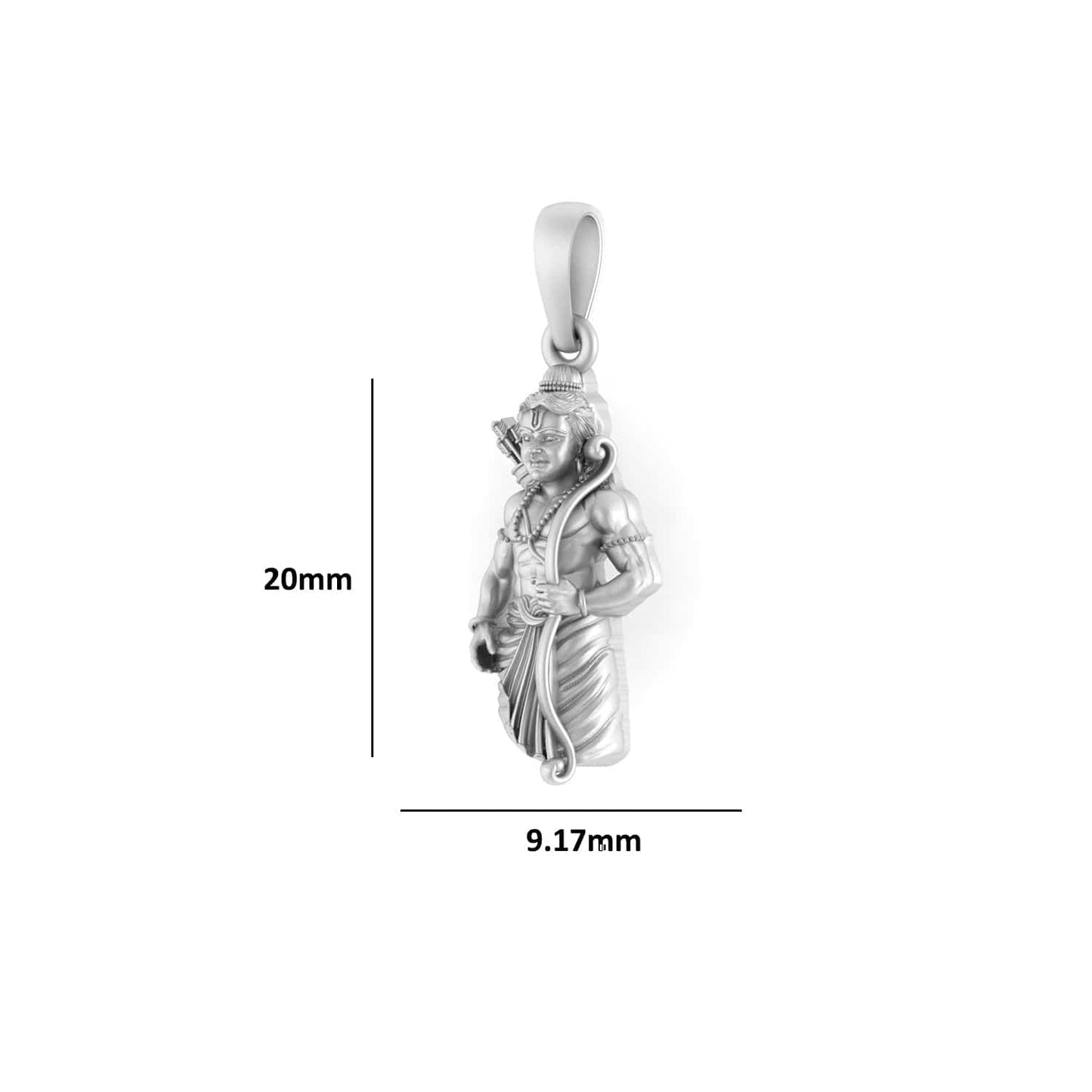Akshat Sapphire Sterling Silver (92.5% purity) God Ram Pendant for Men & Women Pure Silver Bhagwan Shri Ram Locket for Good Health & Wealth