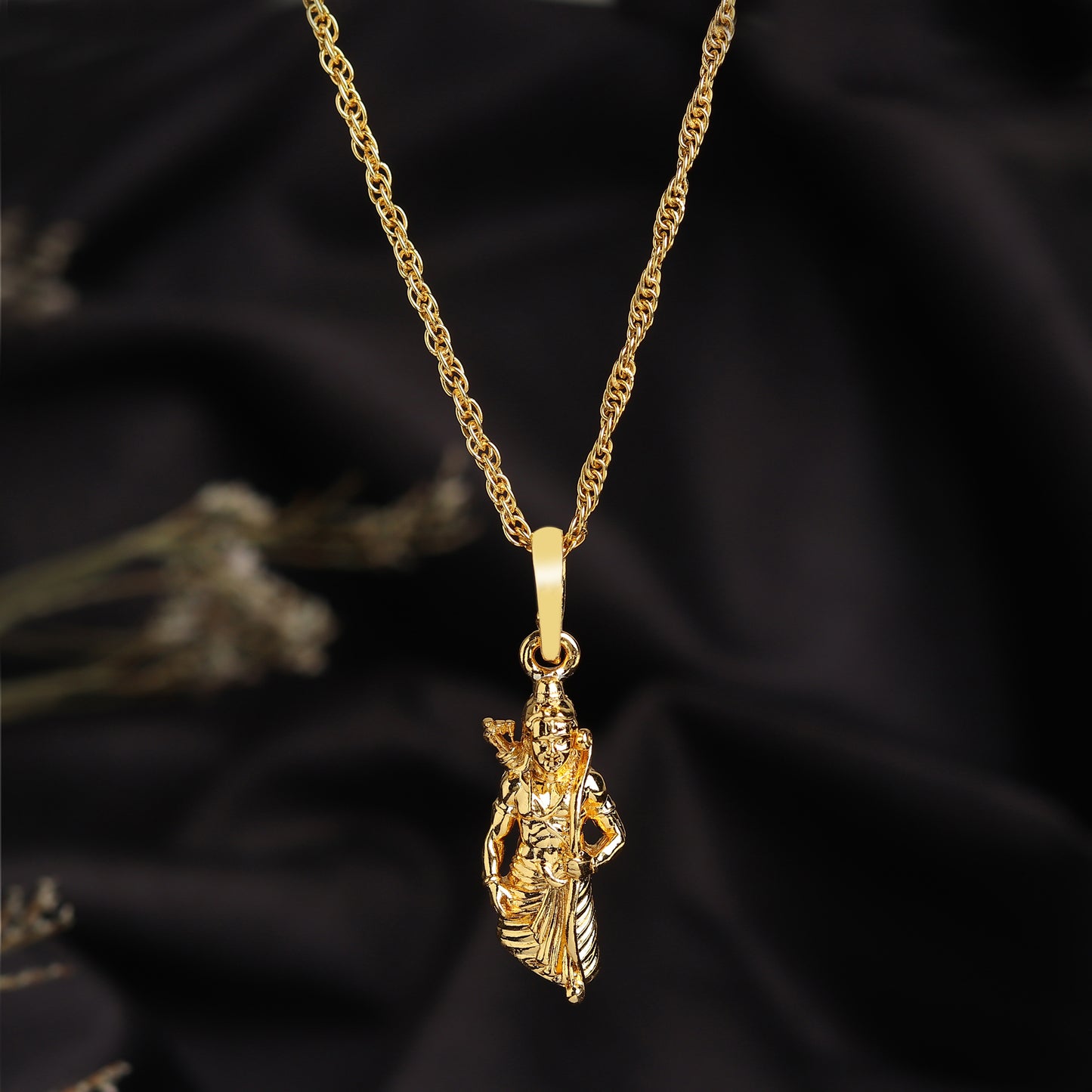 22 CT Gold Plated Silver (92.5% purity) God Ram Pendant for Men and Women