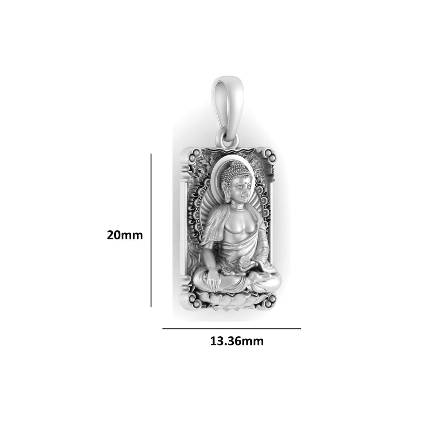 Akshat Sapphire Sterling Silver (92.5% purity) Spiritual God Gautam Buddha Pendant for Men & Women Pure Silver religious Gautam buddh Locket for Good Health & Wealth