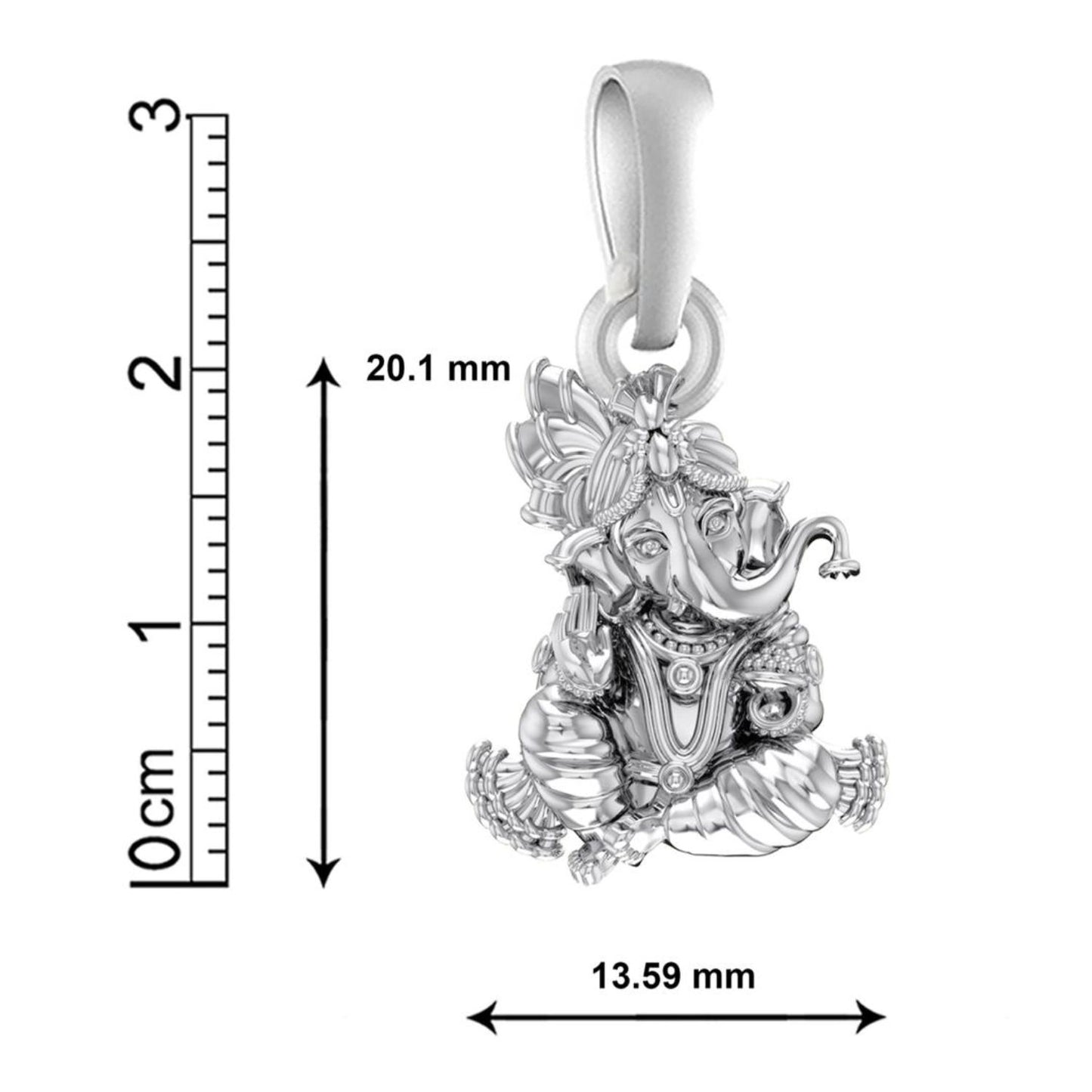 Akshat Sapphire Sterling Silver (92.5% purity) God Ganesh Pendant for Men & Women Pure Silver Lord Ganapathy Locket for Good Health & Wealth