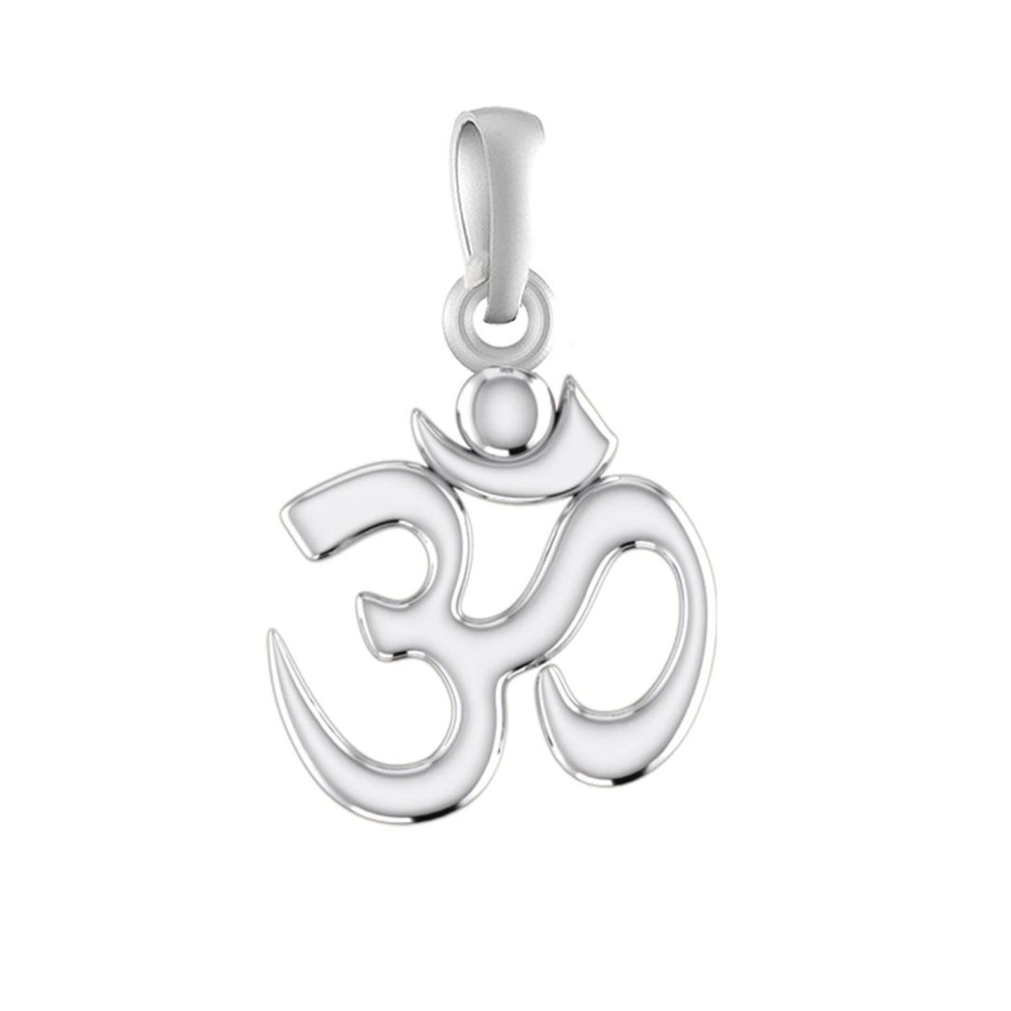 Akshat Sapphire Sterling Silver (92.5% purity) Spiritual OM Pendant for Men & Women Pure Silver Religious OM Locket for Good Health & Wealth
