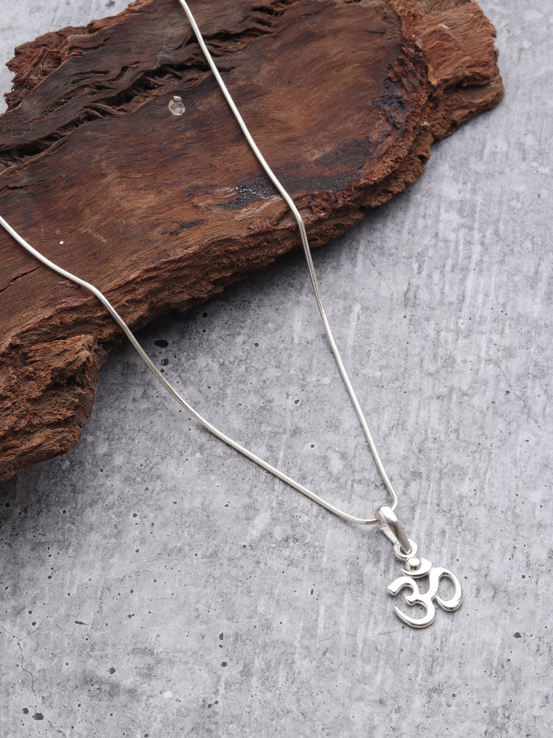 Akshat Sapphire Sterling Silver (92.5% purity) Spiritual OM Pendant for Men & Women Pure Silver Religious OM Locket for Good Health & Wealth