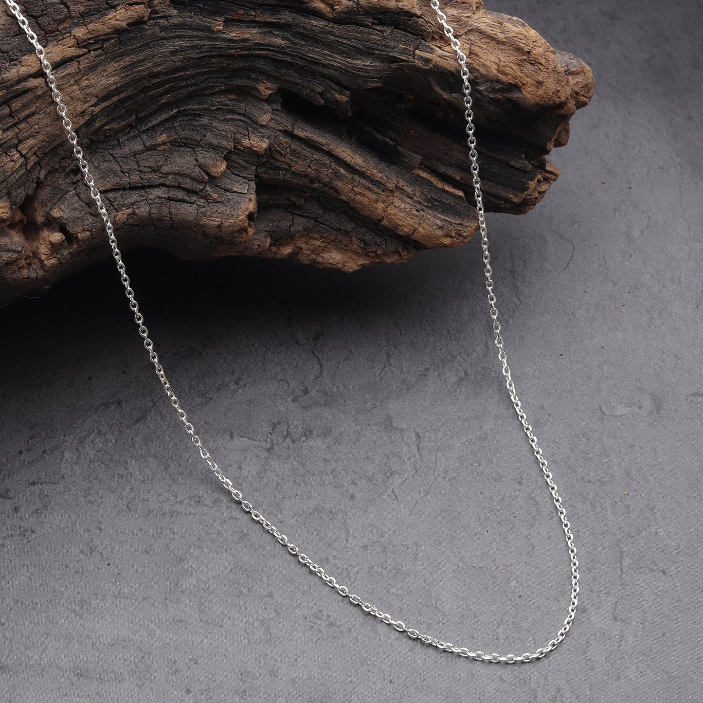 Sterling Silver (92.5% purity) Italian Anchor/cable chain for Girls and Women