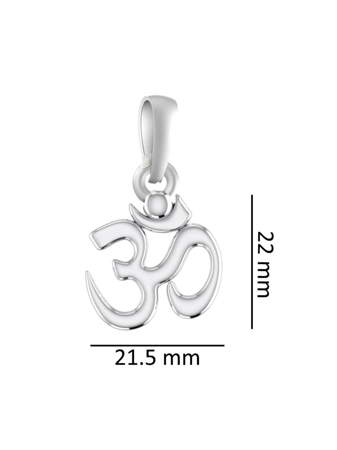 Akshat Sapphire Sterling Silver (92.5% purity) Spiritual OM Chain Pendant (Pendant with Anchor/ Cable Chain Chain) for Men & Women Pure Silver Divine OM Chain Locket for Health & Wealth