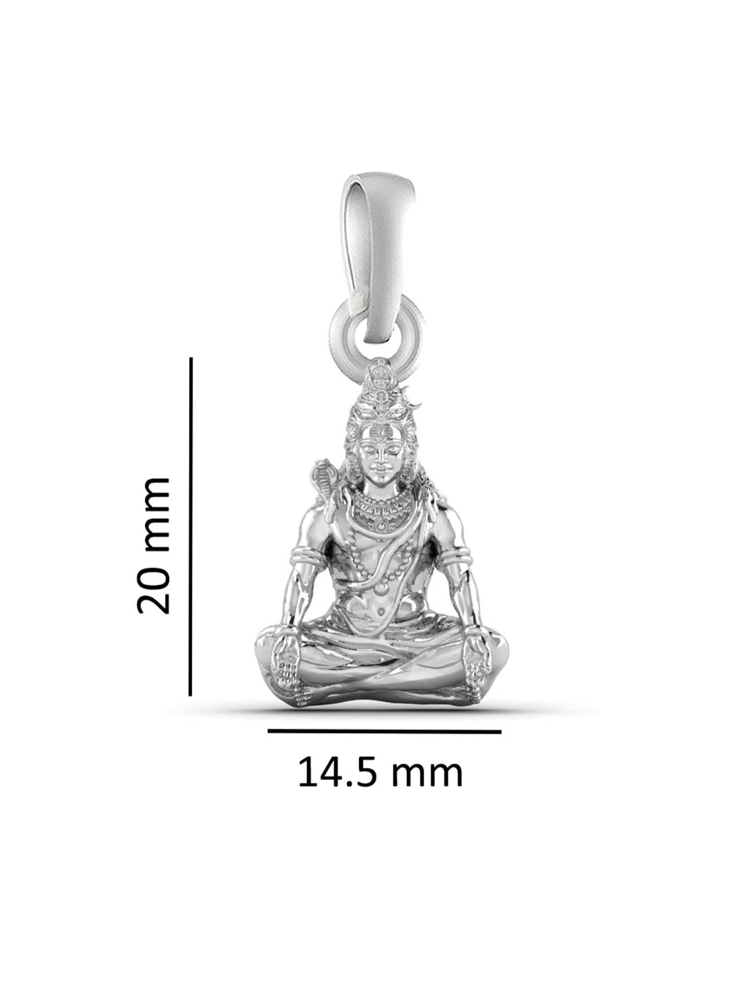 Sterling Silver (92.5% Purity) Pure Silver God Shiva Chain Pendant (Locket with Anchor/ Cable Chain Chain) for Men & Women