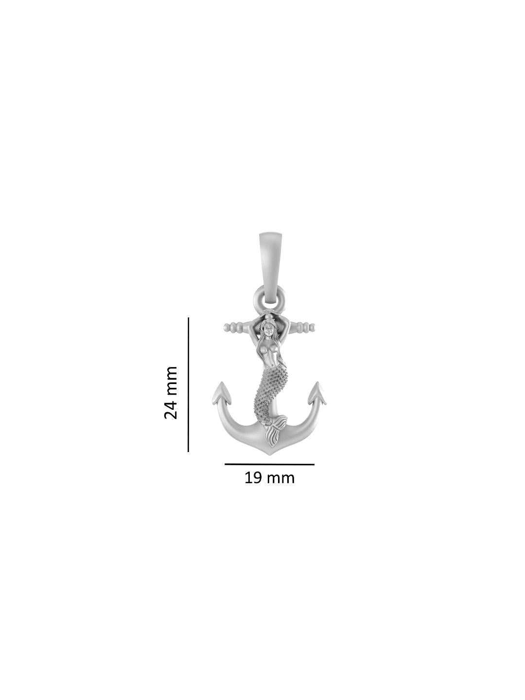Sterling Silver (92.5% Purity) Pure Silver Ship Anchor Chain Pendant (Locket with Anchor/ Cable Chain Chain) for Men & Women
