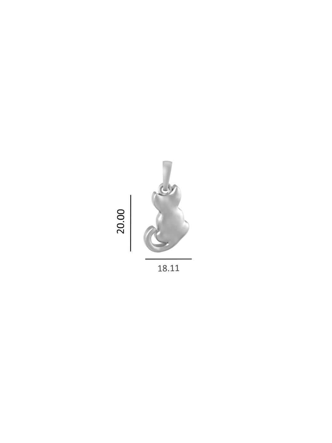 Sterling Silver (92.5% Purity) Pure Silver Stylish and Fashionable Cute Cat Chain Pendant (Locket with Anchor/ Cable Chain Chain) for Men & Women