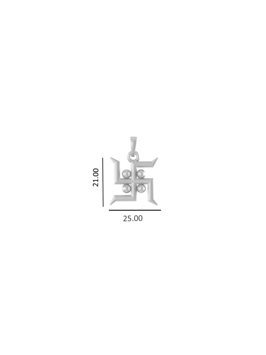 Sterling Silver (92.5% Purity) Pure Silver Spiritual Swastik Symbol Chain Pendant (Locket with Anchor/ Cable Chain Chain) for Men & Women