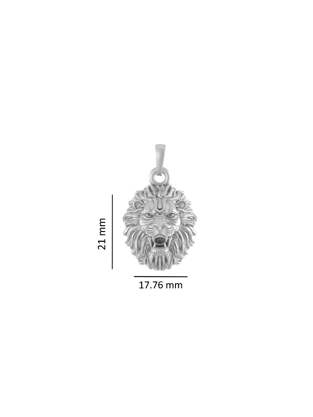 Sterling Silver (92.5% Purity) Pure Silver God Vishnu Narsimha Chain Pendant (Locket with Anchor/ Cable Chain Chain) for Men & Women