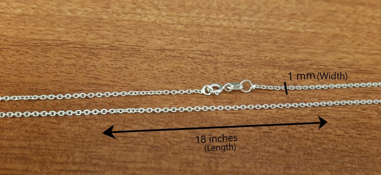 God Shiva Pure Silver 92.5% purity Chain pendant by Shiva Pendant (Pendant with Anchor Chain-18 inches)