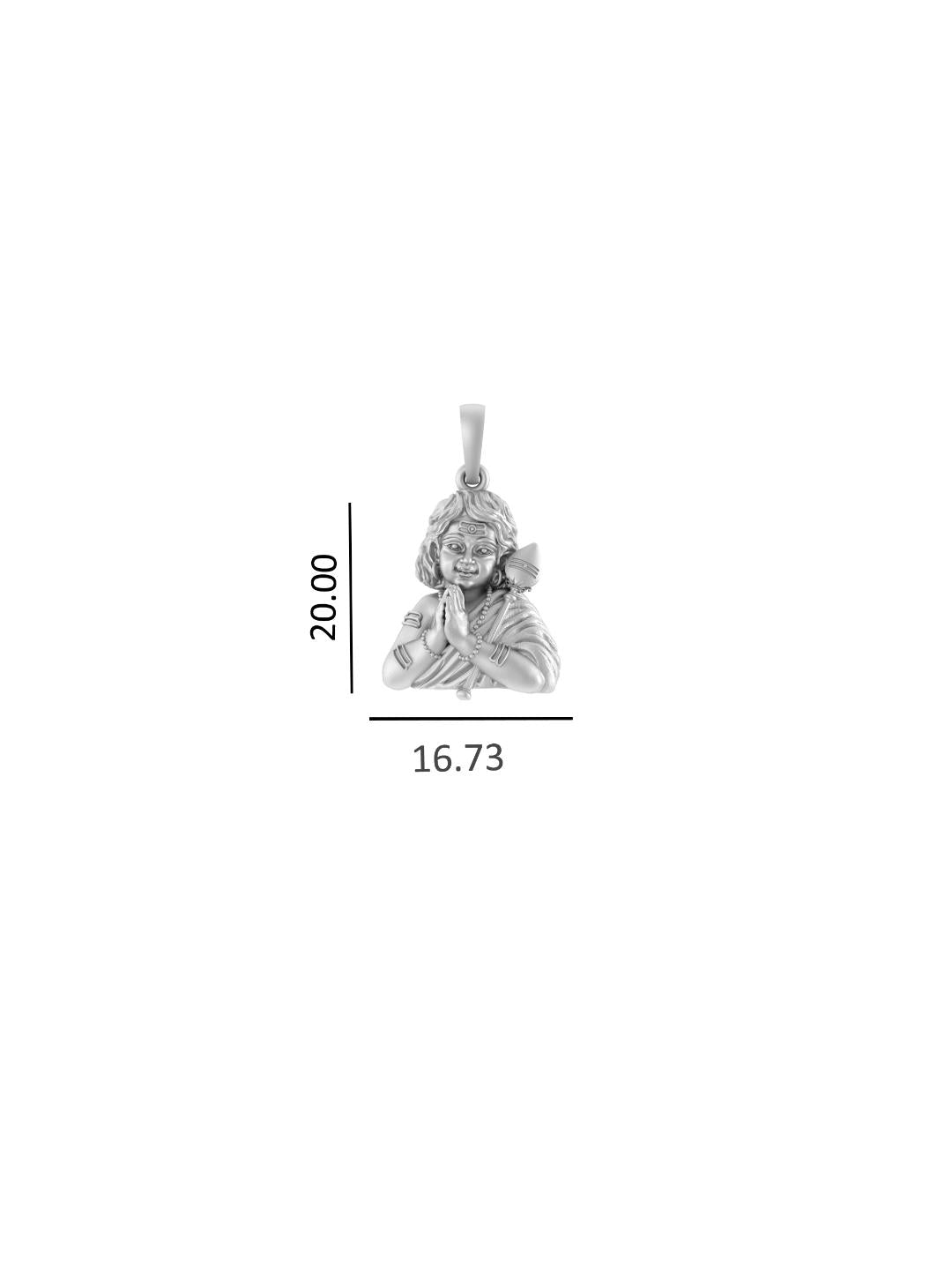 God Kartikeya Pure Silver 92.5% purity Chain pendant by Murugan Pendant (Pendant with Anchor Chain-18 inches)