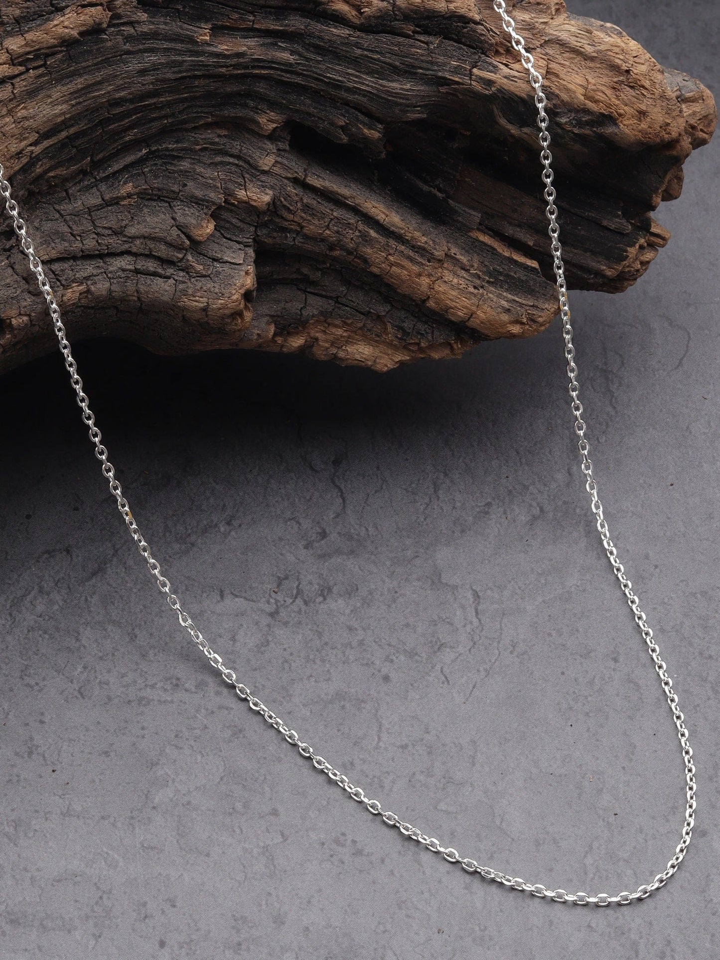 Akshat Sapphire Sterling Silver (92.5% purity) precious Name alphabet chain pendant (Pendnat with Anchor/Cable chain) pure silver designer alphabet chain locket