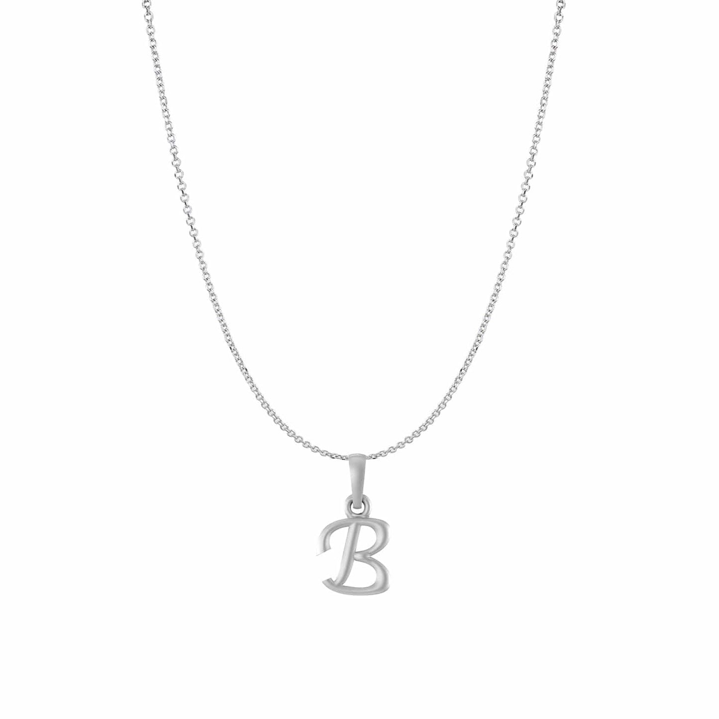 Akshat Sapphire Sterling Silver (92.5% purity) precious Name alphabet chain pendant (Pendnat with Anchor/Cable chain) pure silver designer alphabet chain locket