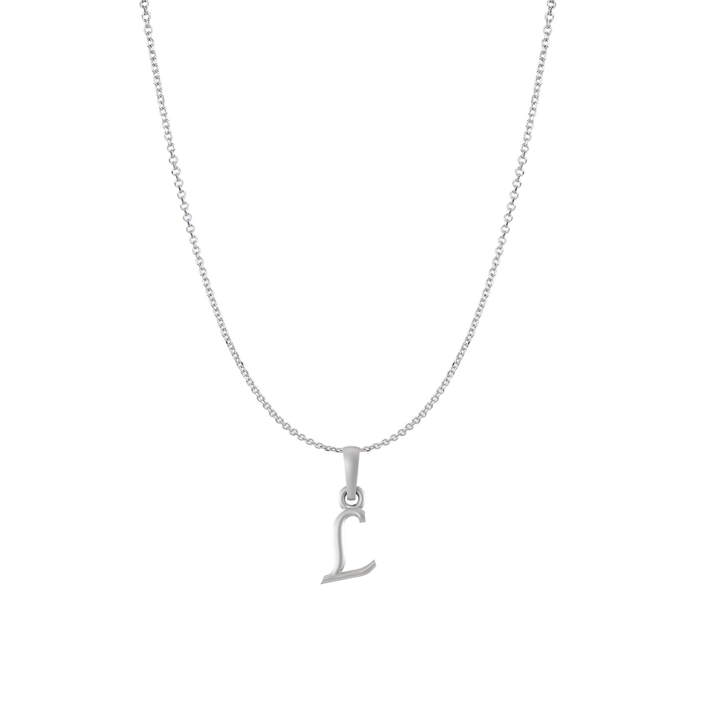 Akshat Sapphire Sterling Silver (92.5% purity) precious Name alphabet chain pendant (Pendnat with Anchor/Cable chain) pure silver designer alphabet chain locket