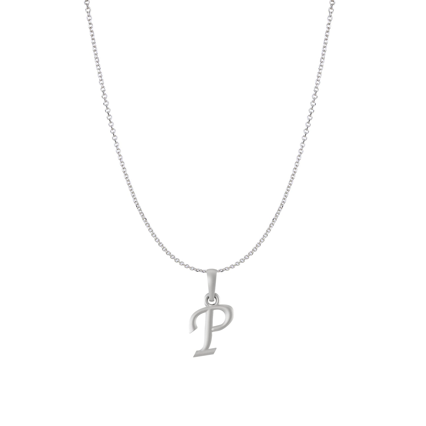 Akshat Sapphire Sterling Silver (92.5% purity) precious Name alphabet chain pendant (Pendnat with Anchor/Cable chain) pure silver designer alphabet chain locket