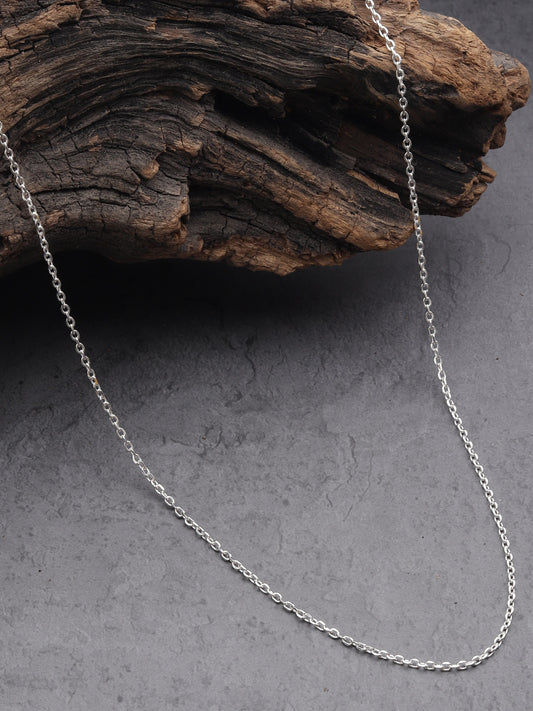 Sterling Silver P Alphabet Chain Pendant for Women Anchor Chain 18 Inches by Akshat Sapphire 92.5 Silver PSA8038_P