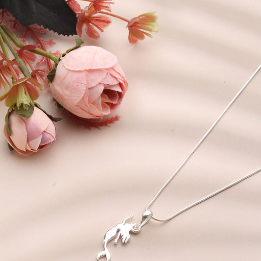 Sterling Silver (92.5% Purity) Pure Silver ambitious and Stylish divine Mermaid Chain Pendant (Locket with Box Chain) for Men & Women