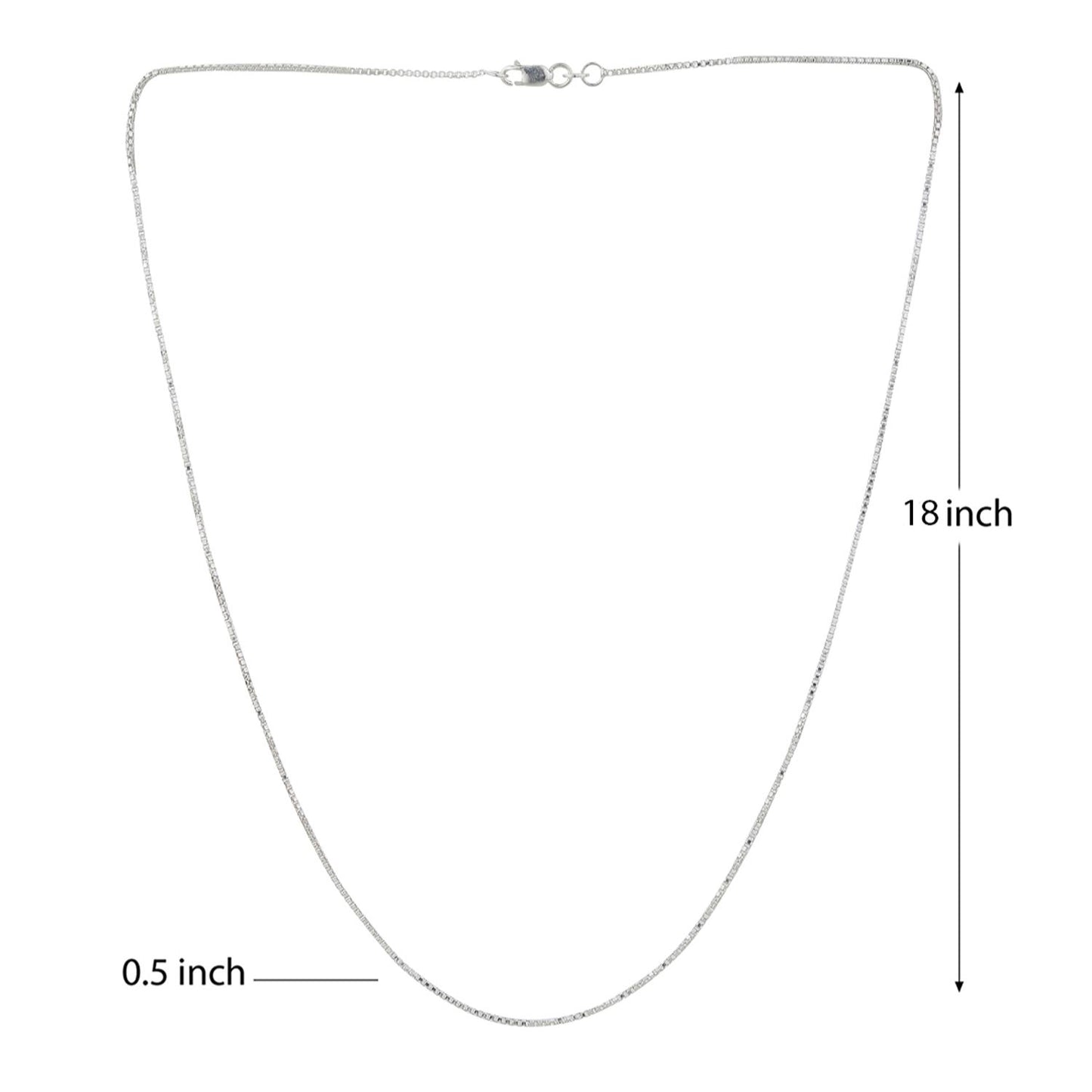 Akshat Sapphire Sterling Silver (92.5% purity) Spiritual OM Chain Pendant (Pendant with Box Chain) for Men & Women Pure Silver Divine OM Chain Locket for Health & Wealth