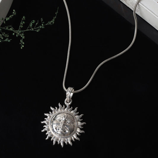 Sterling Silver 92.5 Surya Chain Pendant with Box Chain 18 Inches for women by Akshat Sapphire PSB7334