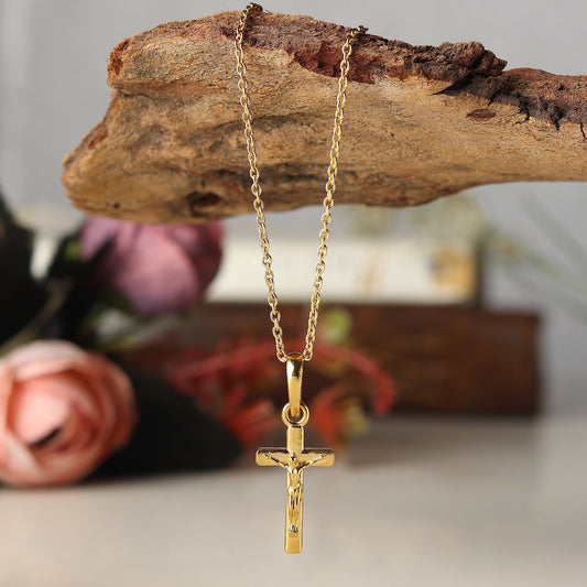 22KT Gold Plated Sterling Silver (92.5% Purity) God Jesus Chain Pendant (Locket with Box Chain) for Women