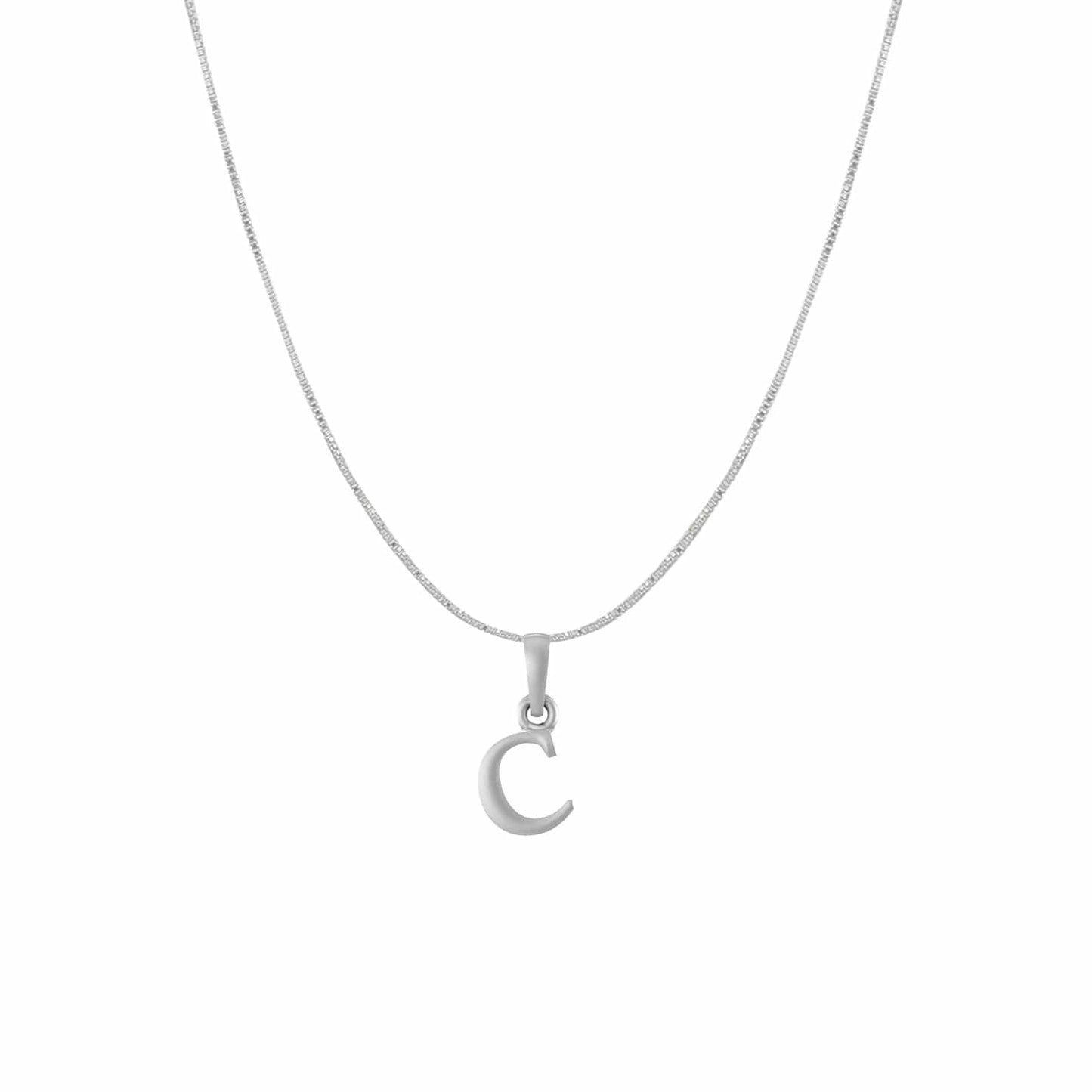 Akshat Sapphire Sterling Silver (92.5% purity) precious Name alphabet chain pendant (Pendnat with Box chain) pure silver designer alphabet chain locket
