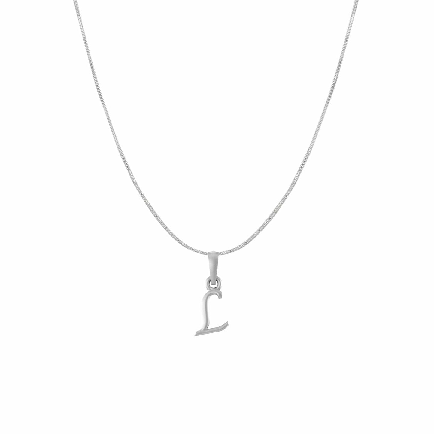 Akshat Sapphire Sterling Silver (92.5% purity) precious Name alphabet chain pendant (Pendnat with Box chain) pure silver designer alphabet chain locket