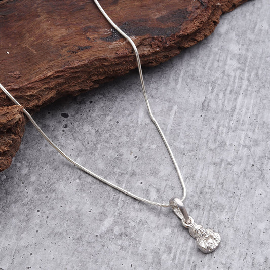 Sterling Silver (92.5% Purity) Pure Silver God Shree Sai Baba chain Pendant (Locket with Ball/Beads Chain) for Men & Women