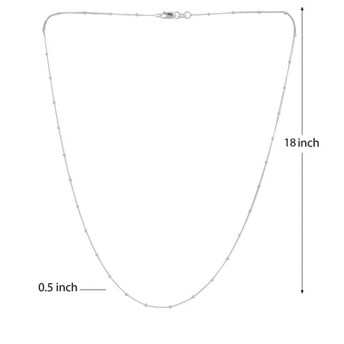 Sterling Silver (92.5% purity) Italian Ball chain for Girls and Women