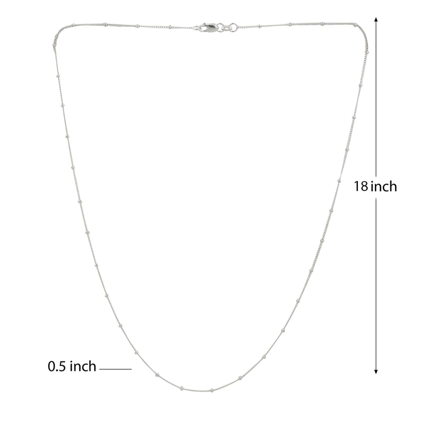 Sterling Silver (92.5% Purity) Pure Silver God Ganesha Chain Pendant (Locket with Ball/Beads Chain) for Men & Women