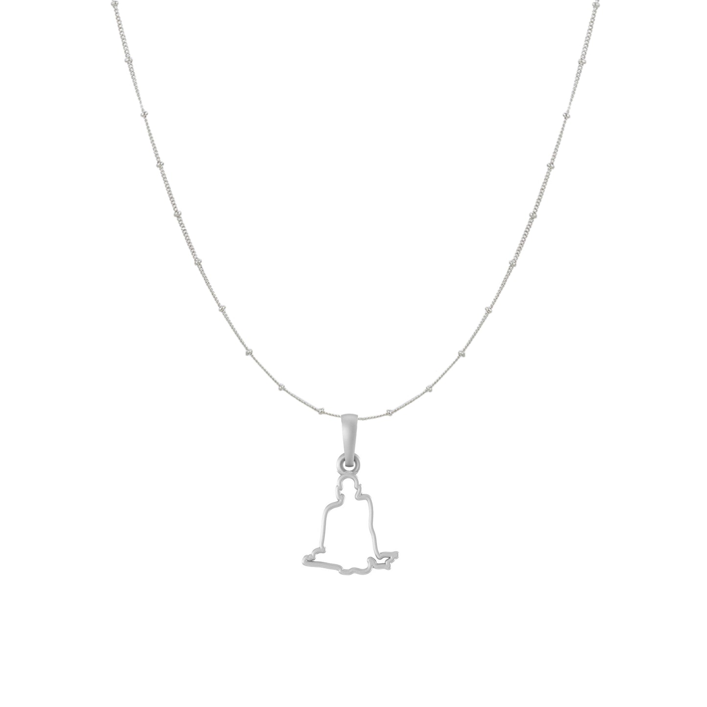Akshat Sapphire Sterling Silver (92.5% purity) Spiritual Swami Samarth Chain Pendant (Pendant with Ball/Beads Chain) for Men and women Pure Silver religious Swami of Akkalkot Swami Smarth Chain Locket for Good Luck, Health & Wealth