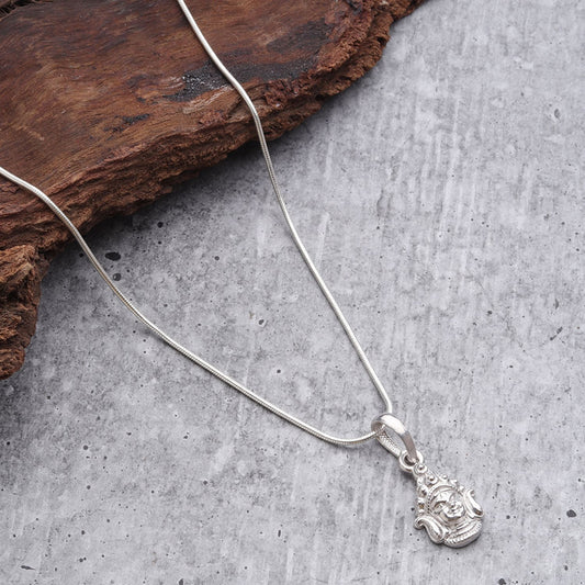 God Durga Maa Pure Silver 92.5% purity Chain pendant by Durga Maa Pendant (Pendant with Ball Chain-18 inches)