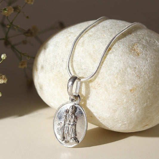 Sterling Silver 92.5 God Kartikeya Chain Pendant with ball Chain 18 Inches for women by Akshat Sapphire PSBL7372