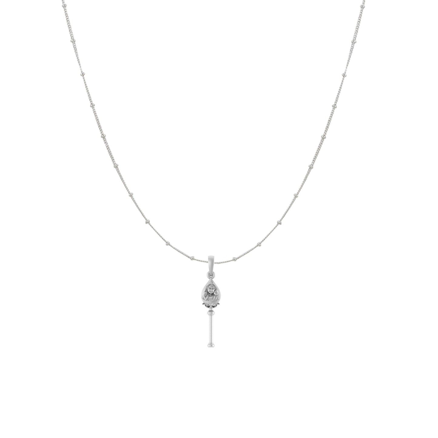 God Kartikeya Pure Silver 92.5% purity Chain pendant by Murugan Pendant (Pendant with Ball Chain-18 inches)